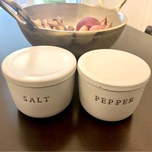 Hearth & Hand Stoneware Salt and Pepper canisters.